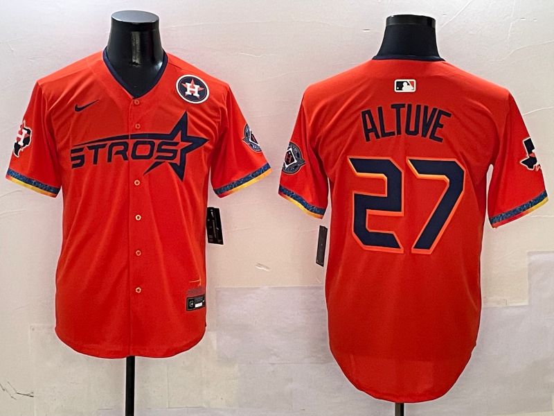 Men Houston Astros #27 Altuve Orange Fourth generation Joint Name Nike 2025 MLB Jersey style 6